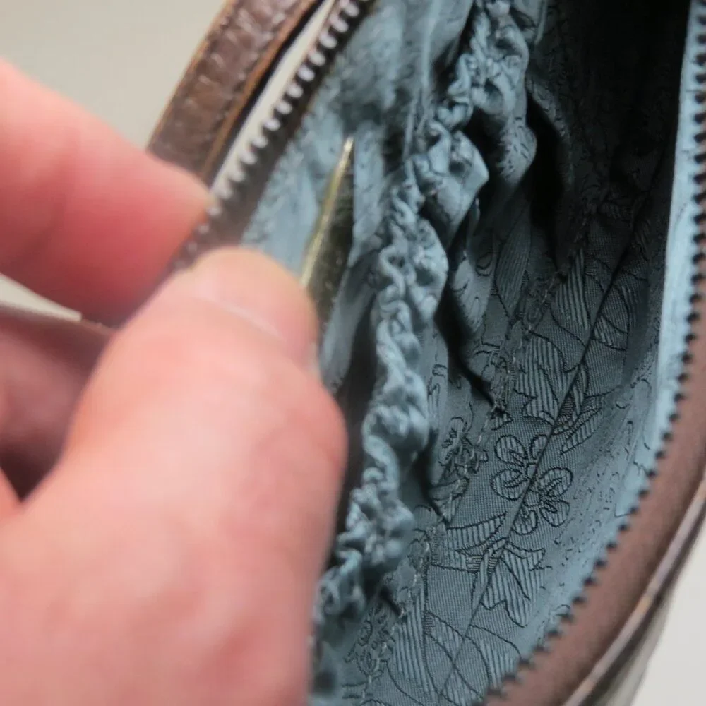 John Galliano Croc Embossed Leather Handbag